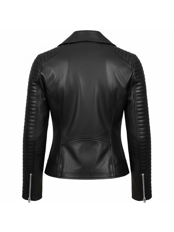 Lambskin Leather Black Biker Style Jacket