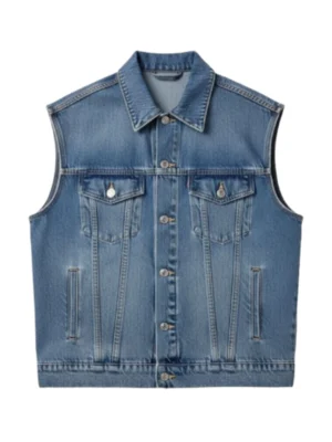 Men Blue Denim Vest