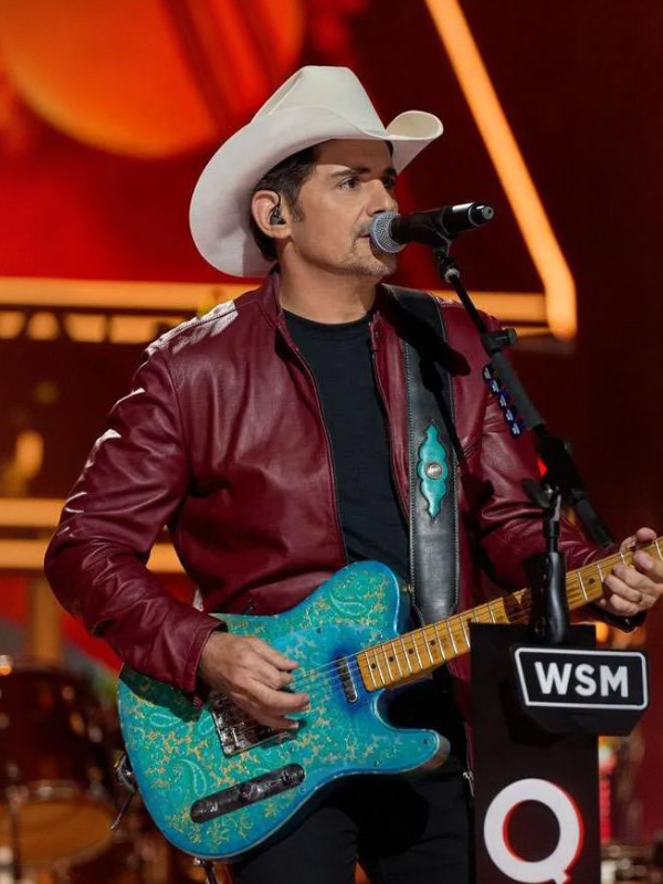 A Grand Ole Opry Christmas Brad Paisley Maroon Velvet Jacket