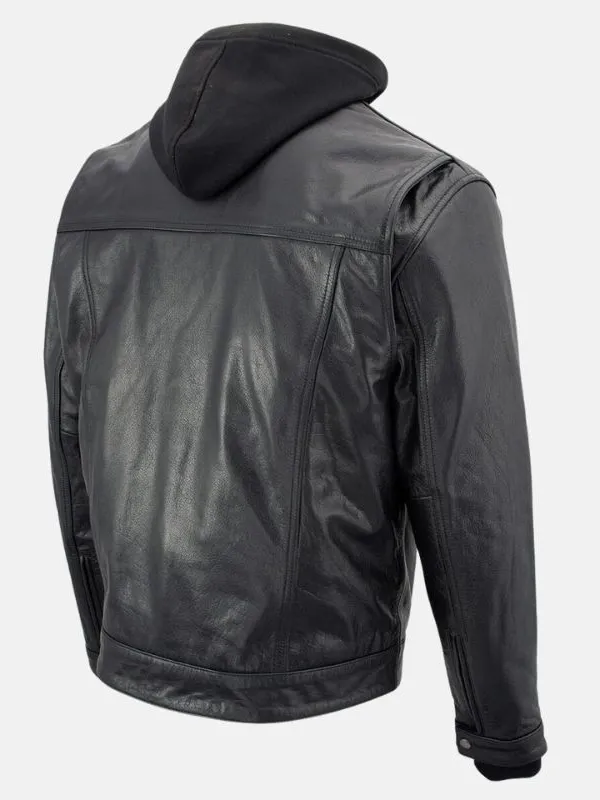 Hooded Leather Jacket