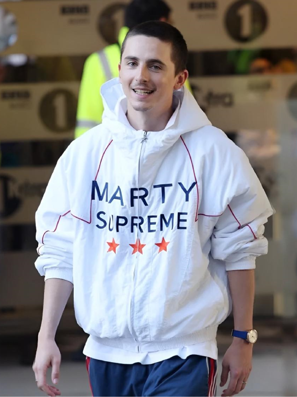 Marty Supreme Timothee Chalamet White Jacket