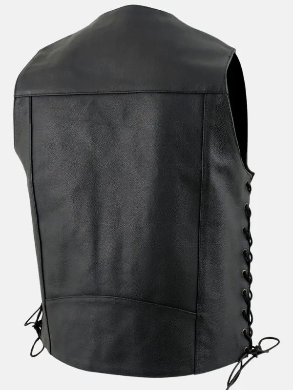 Men Leather Motorcycle Vest