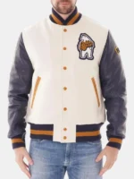 Men Off White Varsity Wool Jacket