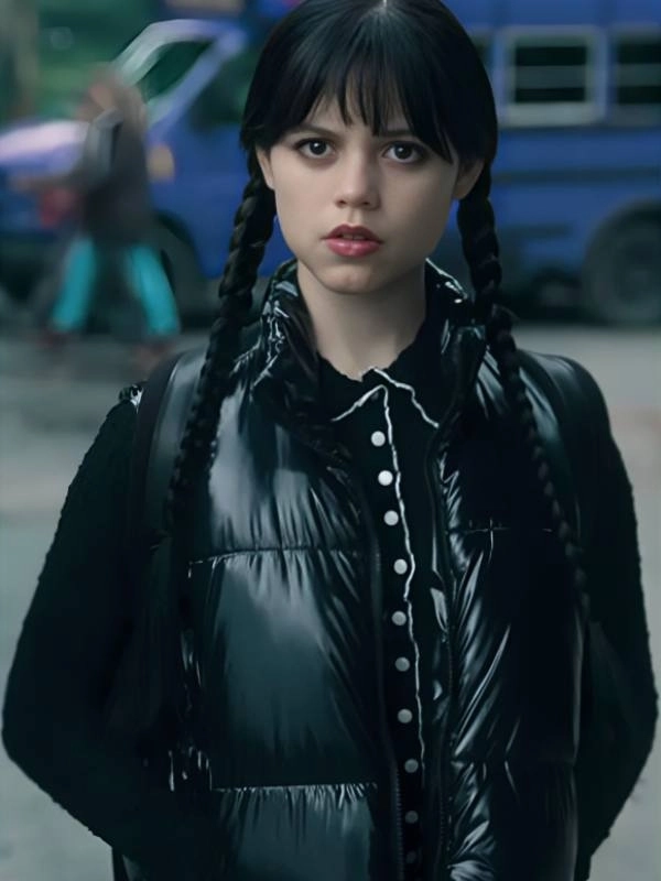 Wednesday-S2-Jenna-Ortega-Black-Puffer-Vest