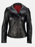 Women Black Leather Motorcycle Jacket