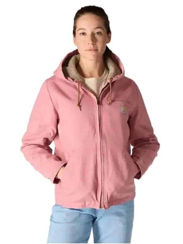 Women Sherpa Lined Pink Jacket