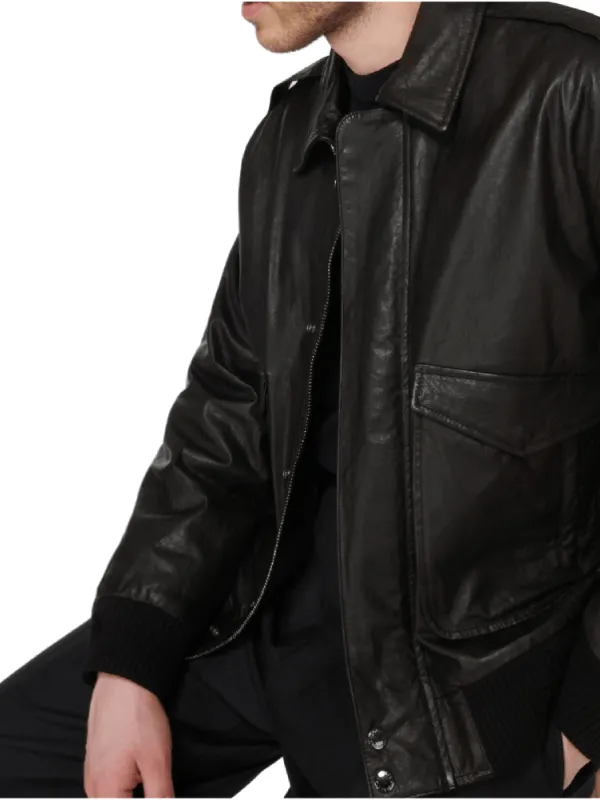 leather bomber jacket