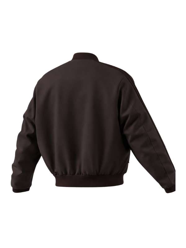 CNY Modern China 3 Stripes Padded Brown Bomber Jacket