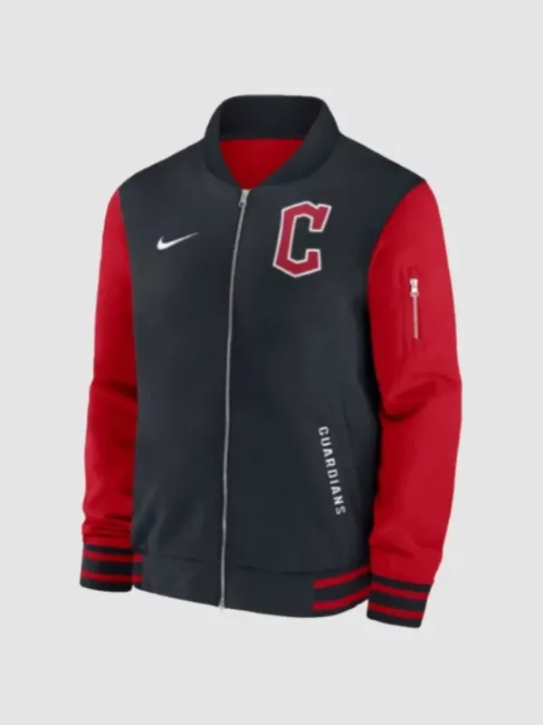 Cleveland-Guardians-Dugout-Black-and-Red-Jacket