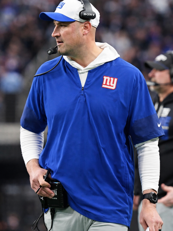 Coach Mike Kafka New York Giants Nike Blue Half Zip Sideline T-Shirt