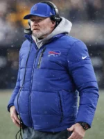 Coach Sean McDermott Buffalo Bills Nike Blue Puffer Jacket