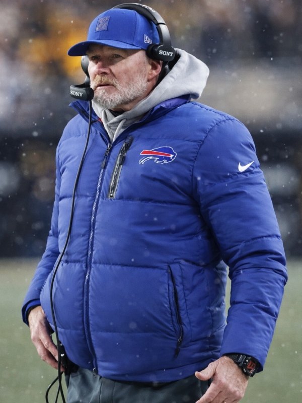 Coach Sean McDermott Buffalo Bills Nike Blue Puffer Jacket