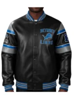 Detroit-Lions-Black-Leather-Jacket
