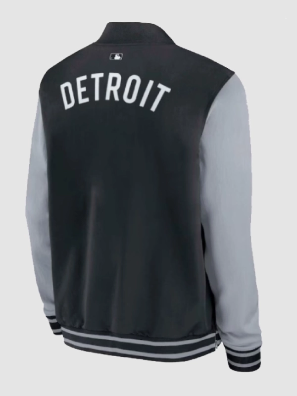 Detroit-Tigers-Dugout-Bomber-Black-And-Grey-Jacket