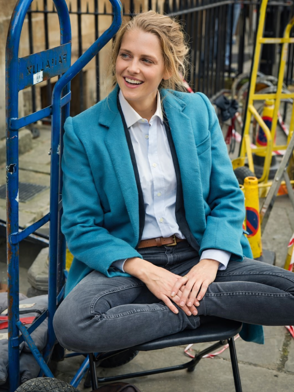 Diana Bishop A Discovery of Witches Teresa Palmer Blue Long Coat