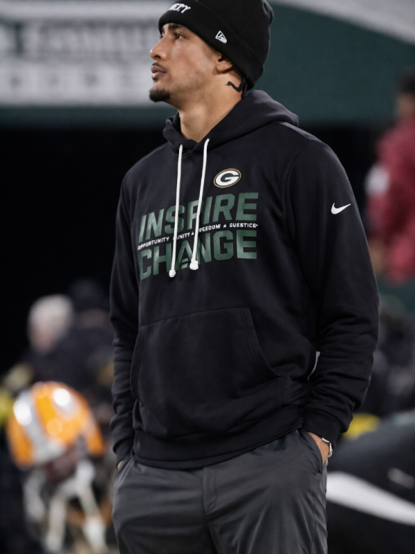 Fleece Unisex Jordan Love Packers Inspire Change Pullover Hoodie