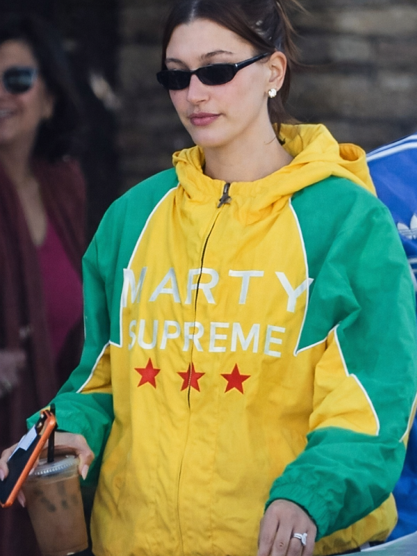 Hailey Bieber Marty Supreme Brazil Hoodie Jacket