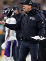 John Harbaugh Baltimore Ravens Black Jacket