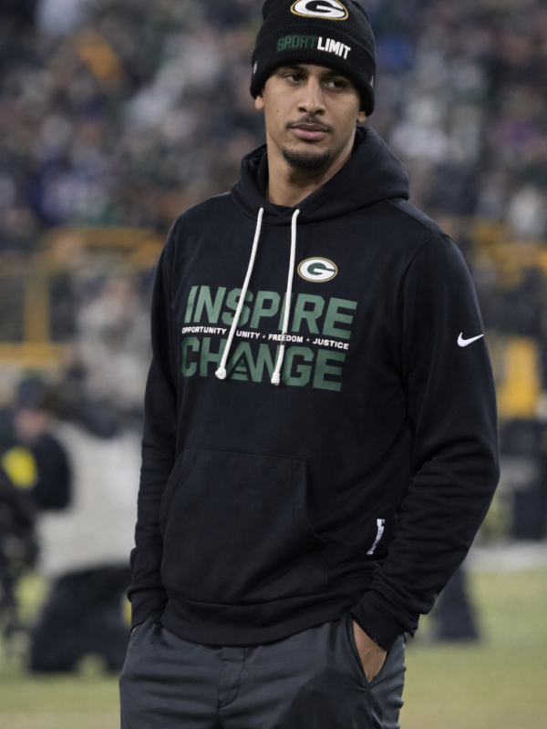 Jordan Love Inspire Change Black Pullover Hoodie 2025