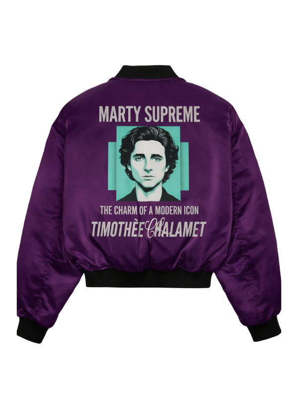 Marty Supreme Timothee Chalamet Purple Bomber Jacket