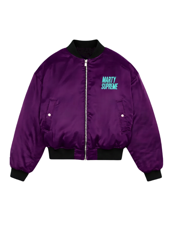 Marty Supreme Timothée Chalamet Purple Bomber Jacket