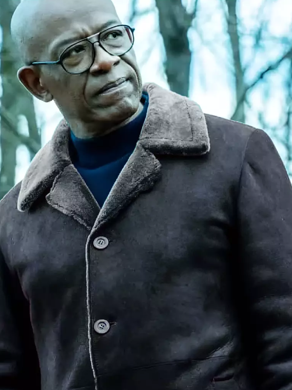 Mayor-of-Kingstown-Frank-Moses-Lennie-James-Black-Suede-Coat