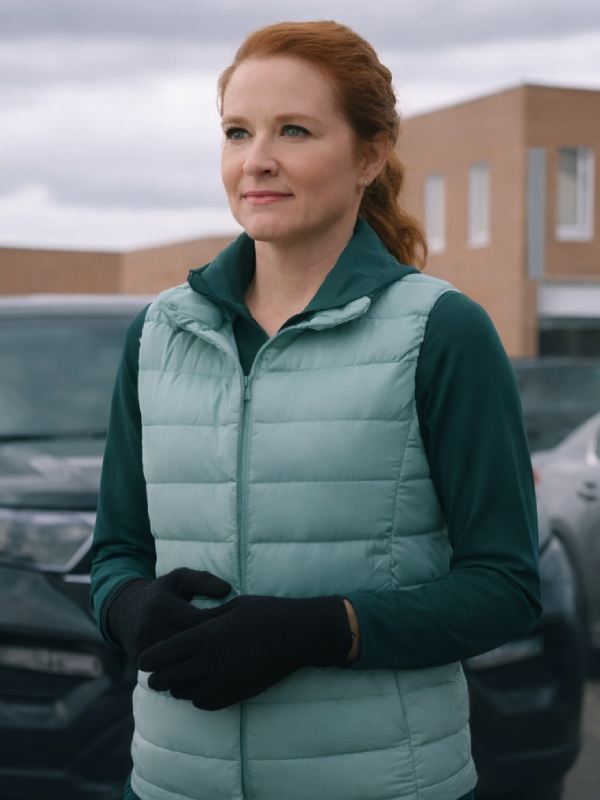 Mistletoe Murders S02 Emily Lane Sarah Drew Green Puffer Vest