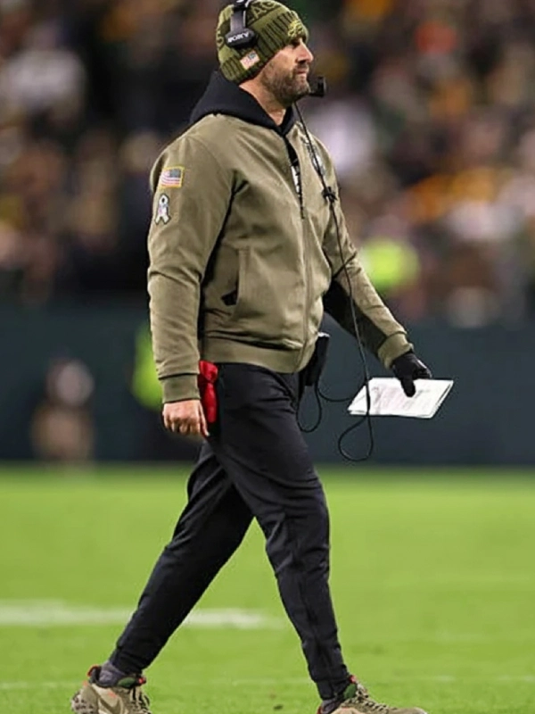 Nick Sirianni Eagles 2025 Salute To Service Jacket Olive Green