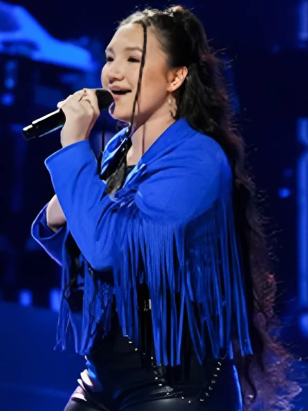 The-Voice-Hailey-Wright-Blue-Fringed-Jacket