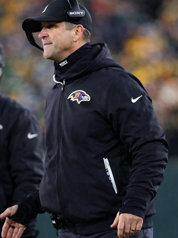 Unisex Ravens Coach John Harbaugh Bomber Jacket