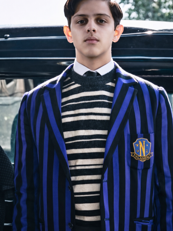 Wednesday S02 Isaac Ordonez Pugsley Addams Blazer Blue