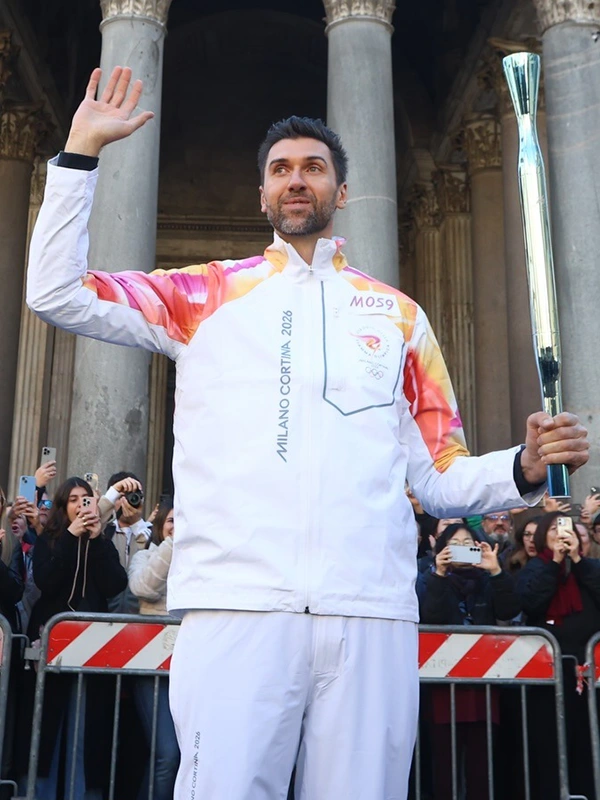 White-Hooded-Full-Zip-Milano-Cortina-Torchbearers 2026 Jacket