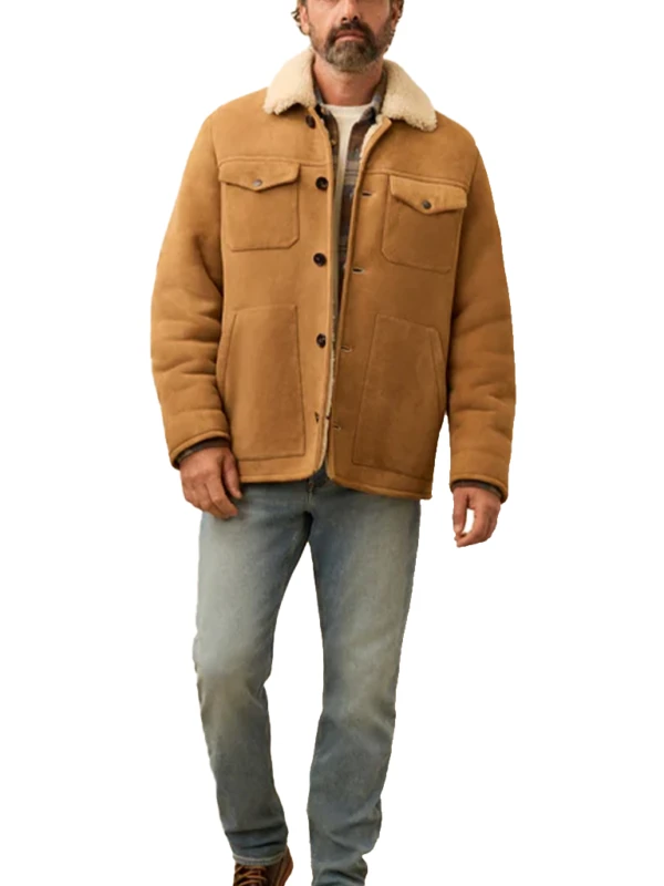 Brilliant Minds S02 Micah Joe Parker Benson Bowman Brown Suede Leather Jacket