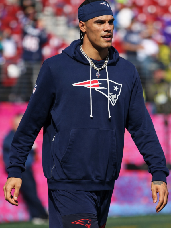 Christian Gonzalez Patriots Super Bowl LX Sideline Hoodie
