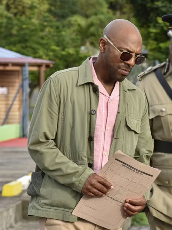 Death-in-Paradise-S15-Gilet-DI-Mervin-Wilson-Green-Jacket
