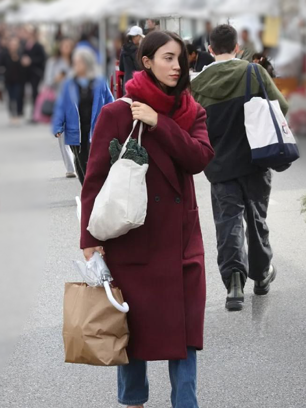 Los-Angeles-2025-Caylee-Cowan-Maroon-Long-Coat