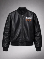 Marty-Supreme-Black-Bomber-Leather-Jacket