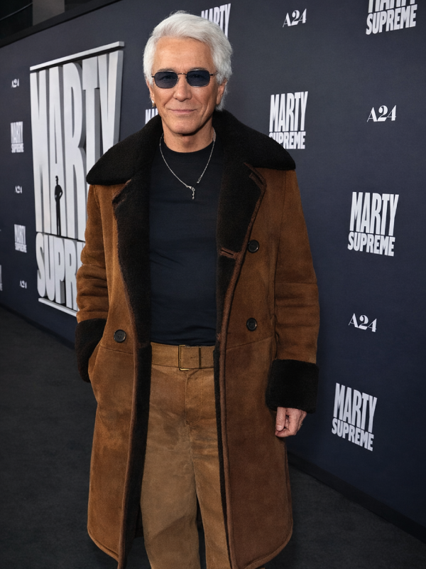 Marty Supreme Movie Premiere 2025 Baz Luhrmann Brown Coat