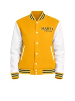 Marty Supreme Yellow and White Varsity Jacket