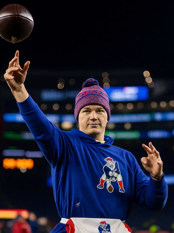 New England Patriots Retro Drake Blue Hoodie