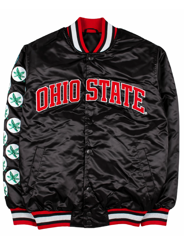Ohio State Buckeyes Lebron James Satin Bomber JacketS