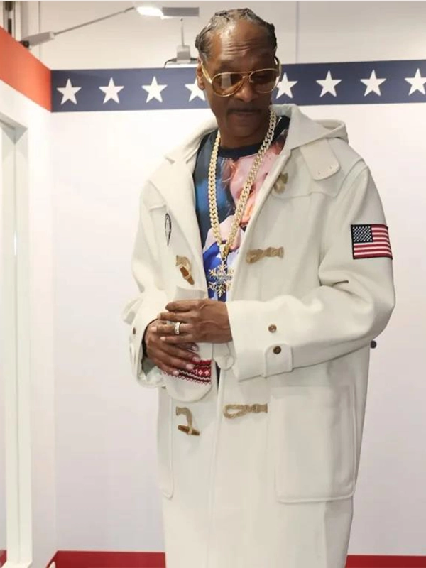Winter Olympics 2026 Snoop Dogg Team USA Opening Ceremony Toggle Cream Coat
