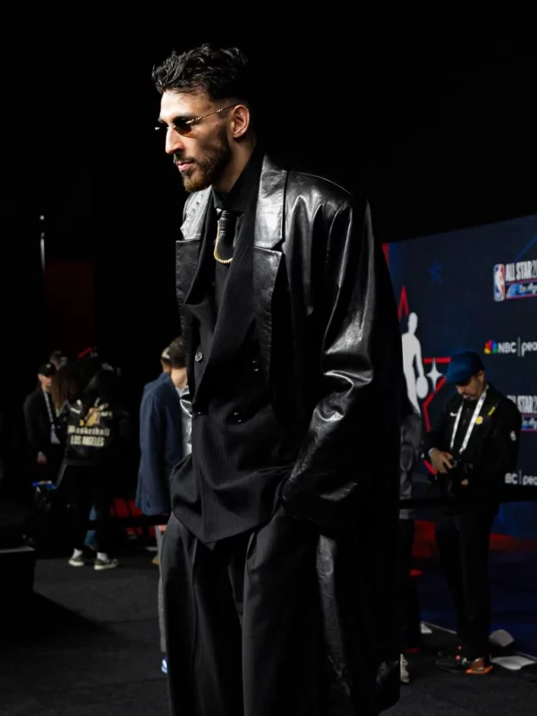 All Star Game 2026 Chet Black Leather Coat