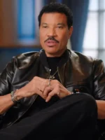 American Idol S24 Lionel Richie Black Leather Bomber Jacket