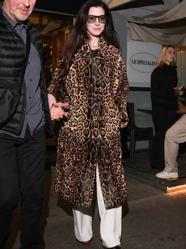 Anne Hathaway 2026 Leopard Coat For Sale