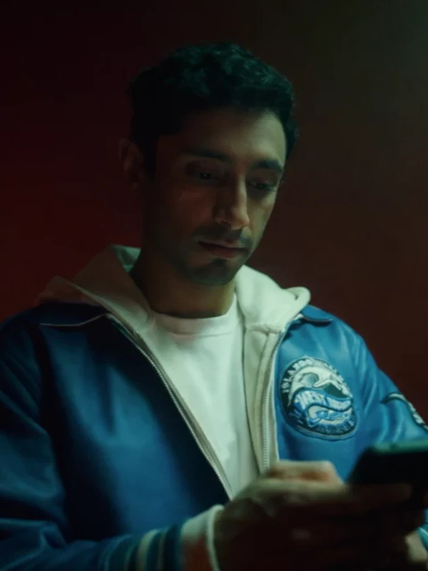 Bait S01 Shah Latif Riz Ahmed Blue Leather Jacket
