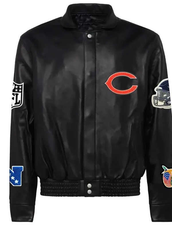Chicago Bears Black Leather Jacket