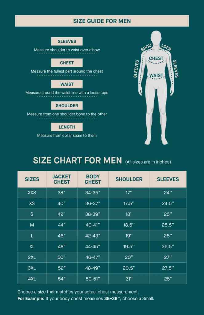 Jacket Cult Size Guide For Men Update