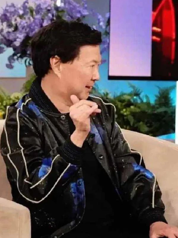 Jennifer Hudson Show S04 Ken Jeong Floral Print Bomber Jacket For Sale