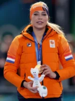 Team-Netherlands-Milano-Cortina-2026-Jutta-Leerdam-Orange-Puffer-Jacket